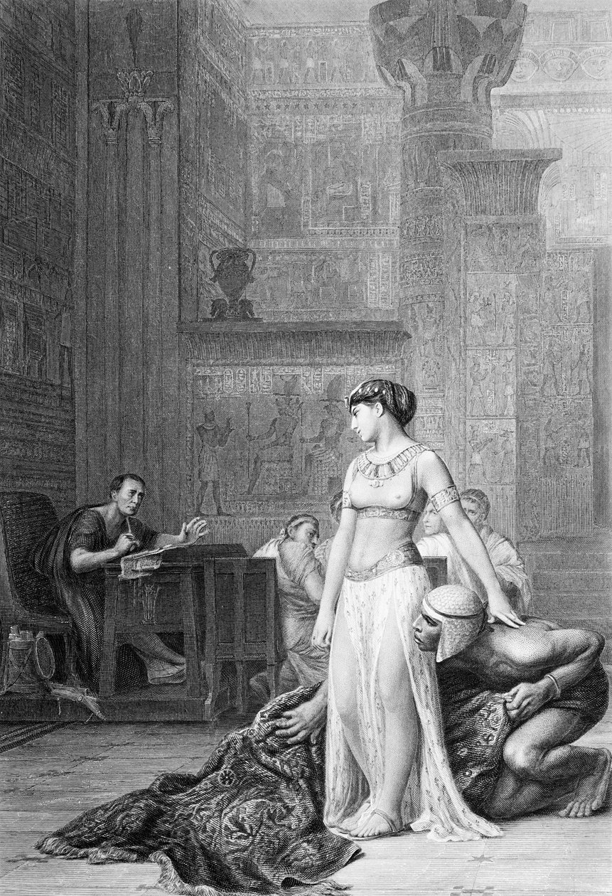Cleopatra en Caesar uit "Anthony and Cleopatra", uit "The Works of Shakspeare (Imperial Edition) bewerkt door Charles Knight door English School