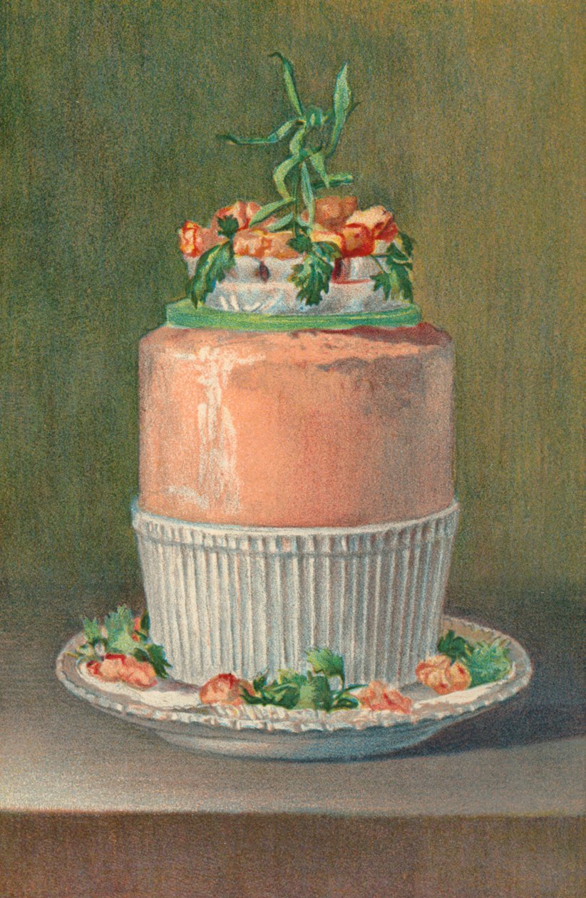 Soufflé van koude zalm (kleurenlitho) door English School