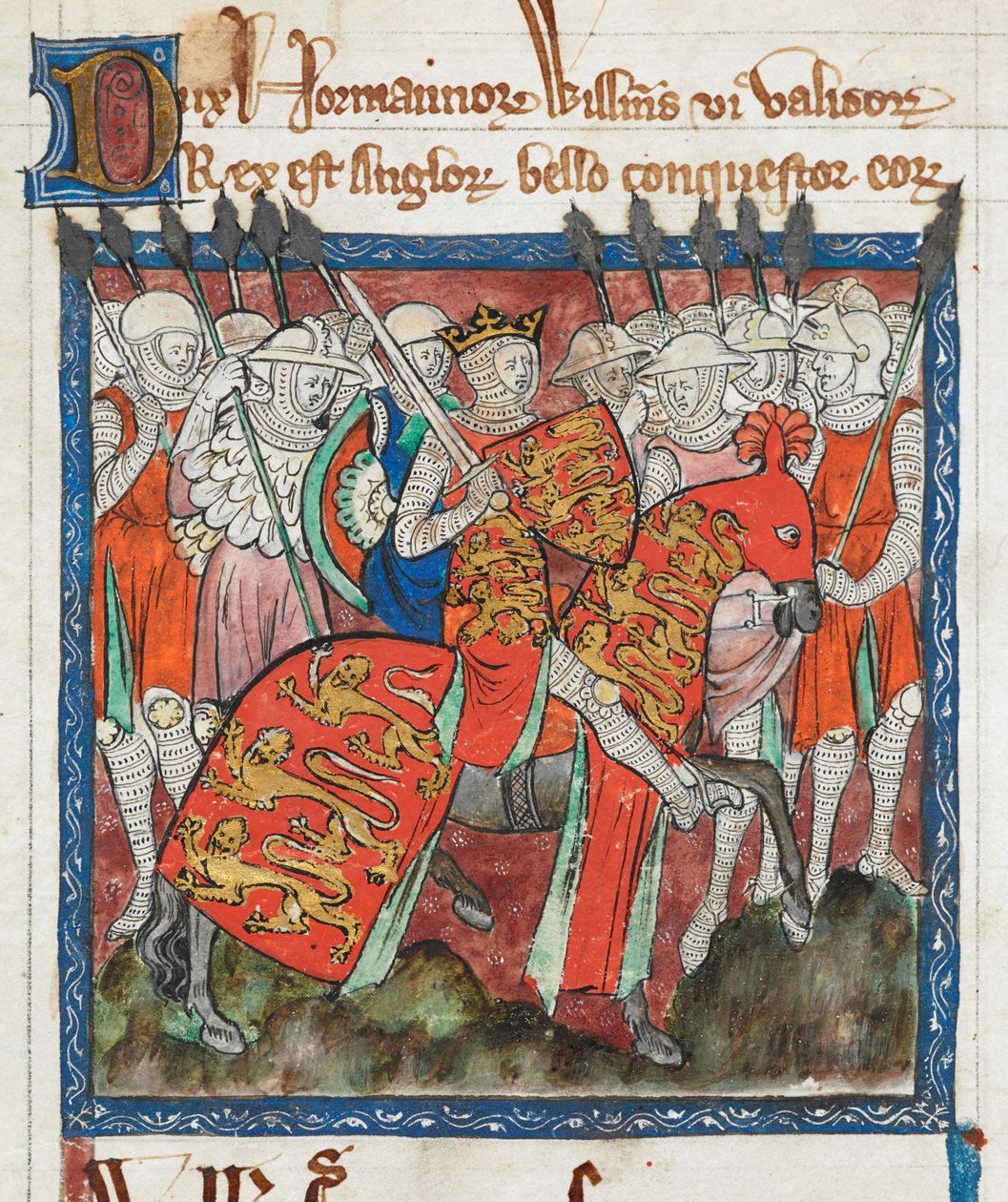 Willem de Veroveraar rijdt met zijn soldaten, 