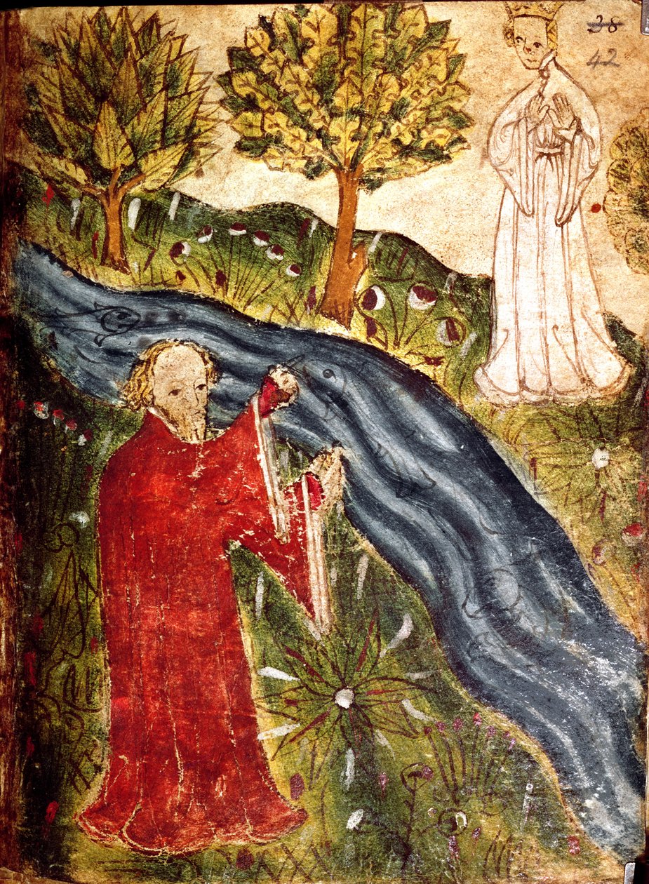 De Dromer met de Parelmaagd, ca. 1375-1400 door English School