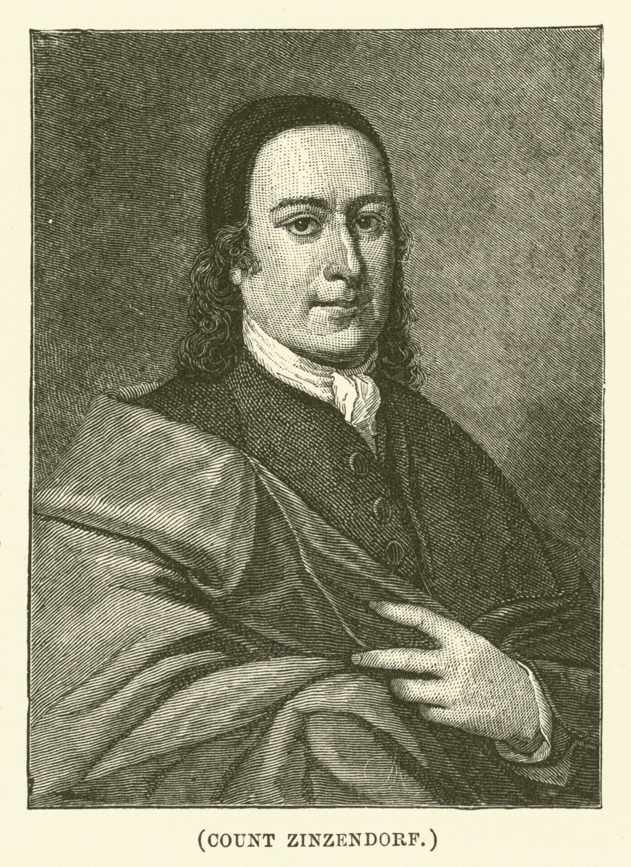 Graaf Zinzendorf (gravure) door English School