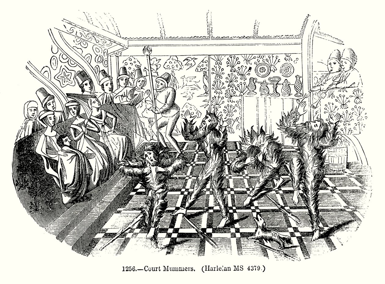 Court Mummers (gravure) door English School