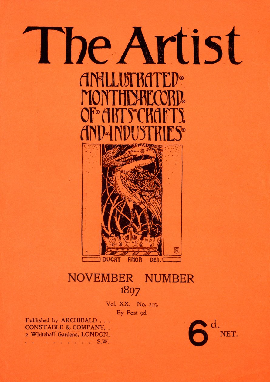 Omslag voor The Artist Magazine, november 1897 door English School
