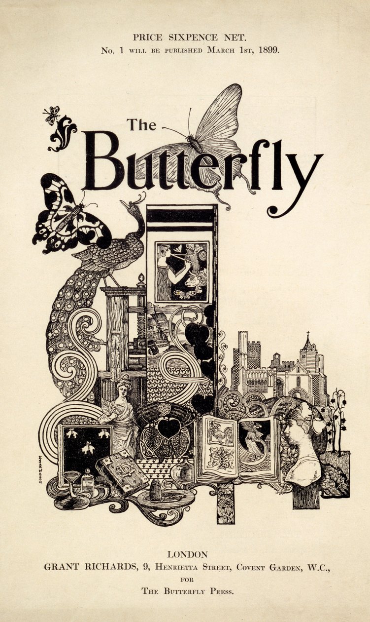 Omslag van The Butterfly Magazine, gepubliceerd 1 maart 1899 door English School