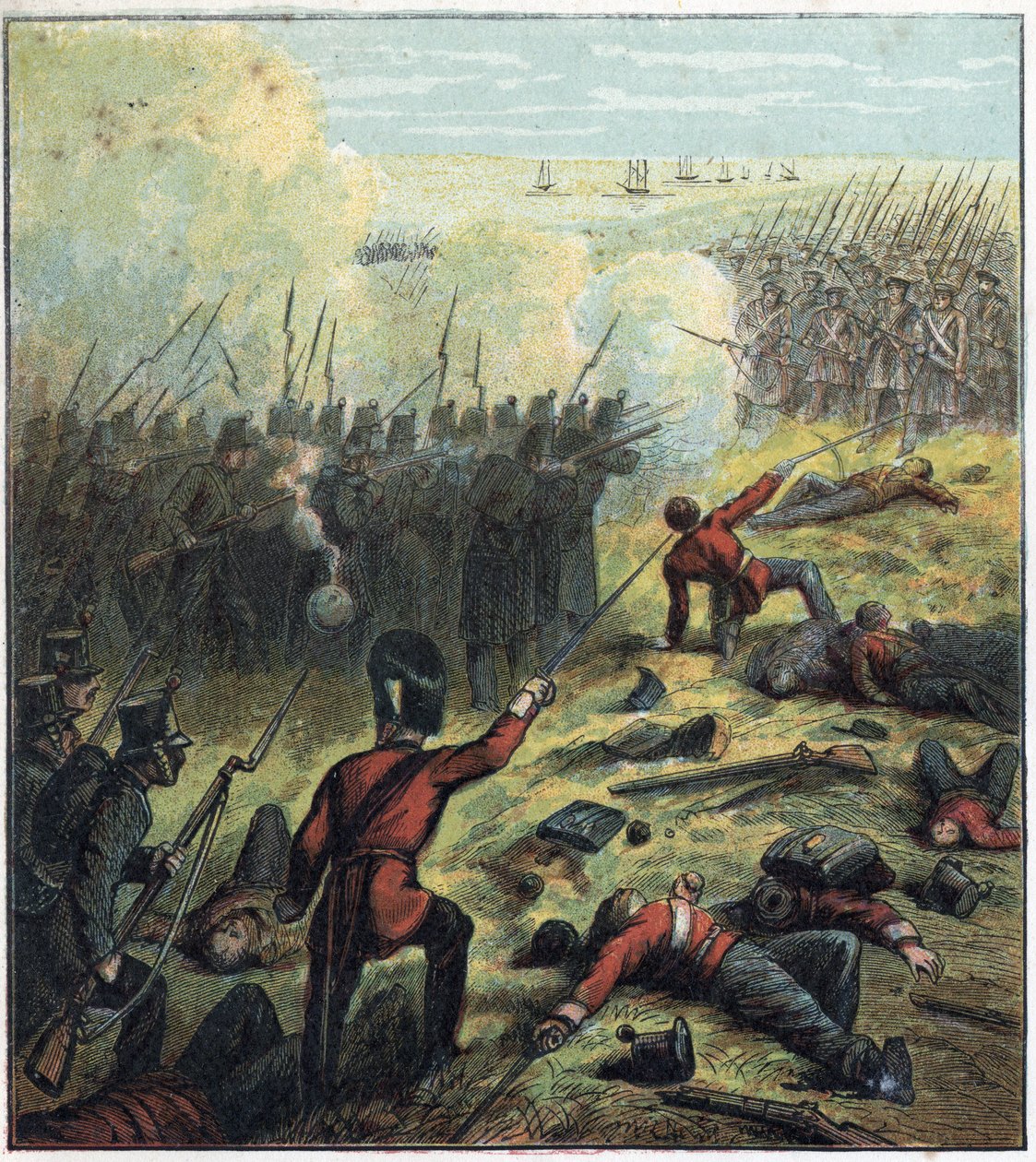 Krimoorlog (1853-1856) tussen Rusland en het Ottomaanse Rijk: de Fransen en Britten bondgenoten met de Turken om de Russische haven Sebastopol te belegeren van 17 oktober 1854 tot 8 september 1855. 