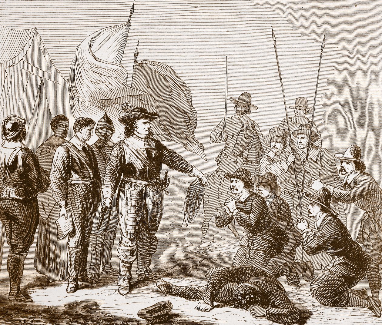 Cromwell Onderdrukt de Muiterij in het Leger, 1649 door English School