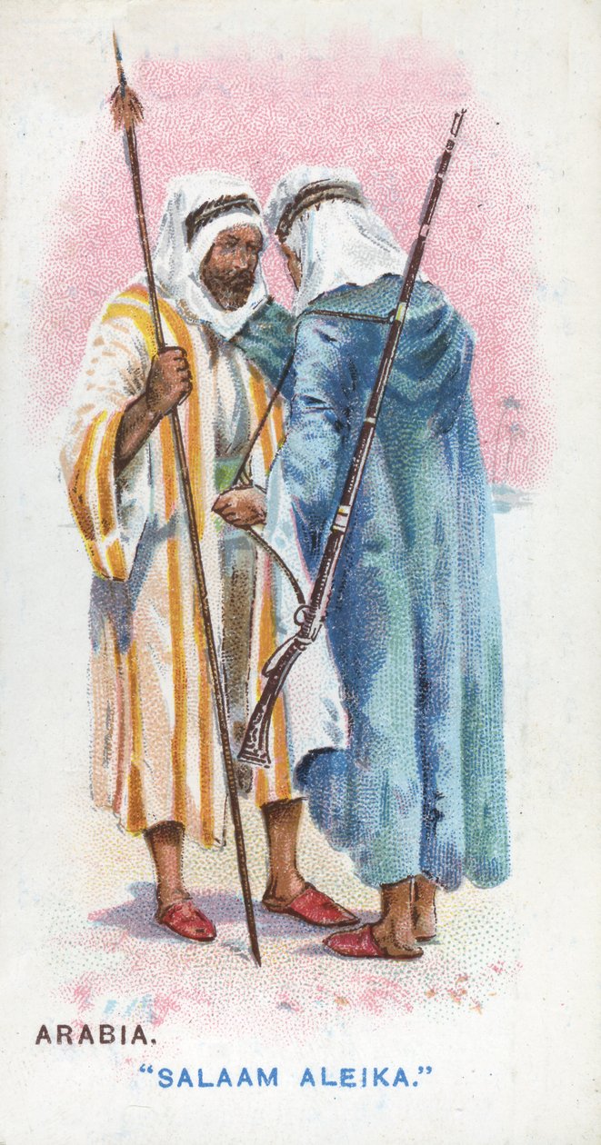 Gebruikelijke groet in Arabië, 1907 door English School