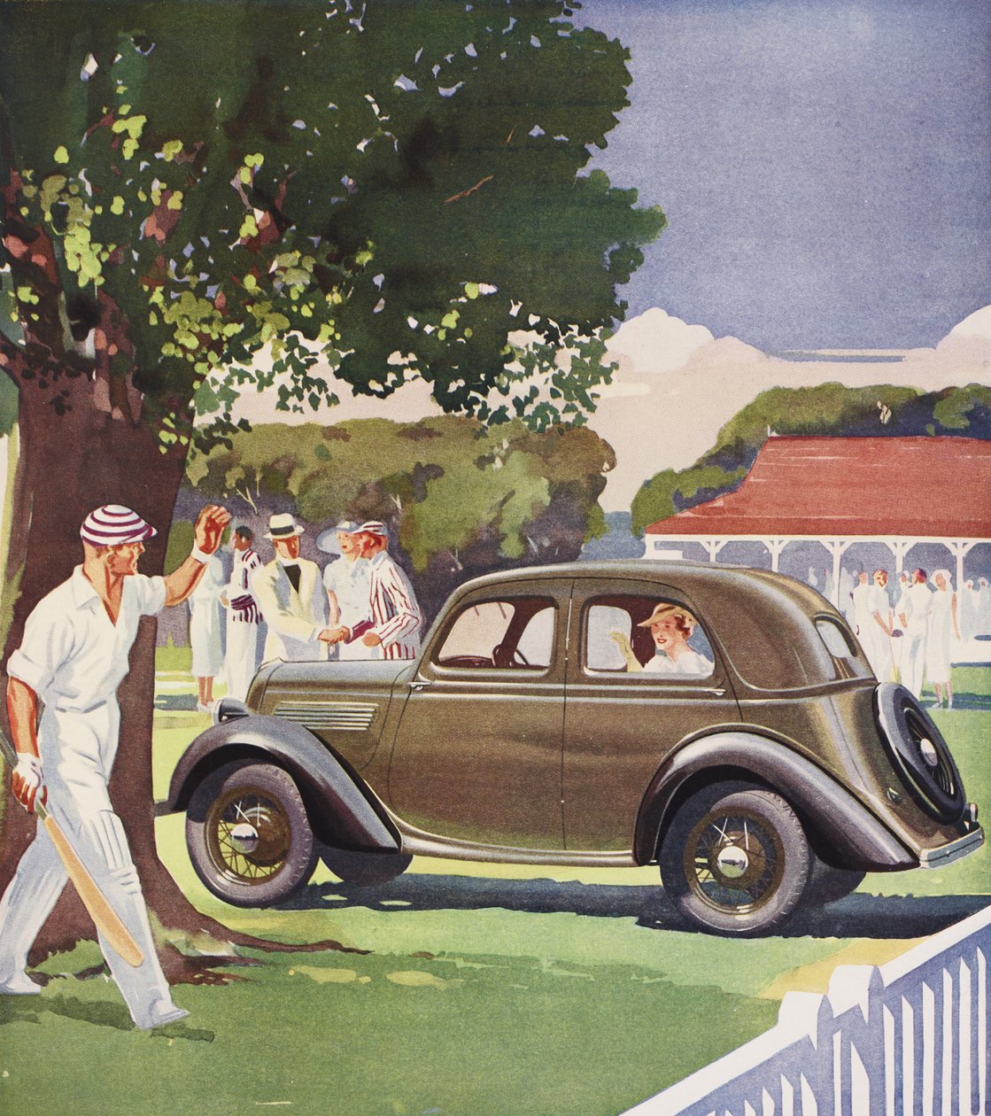 De Luxe Ford Saloon, advertentie door English School