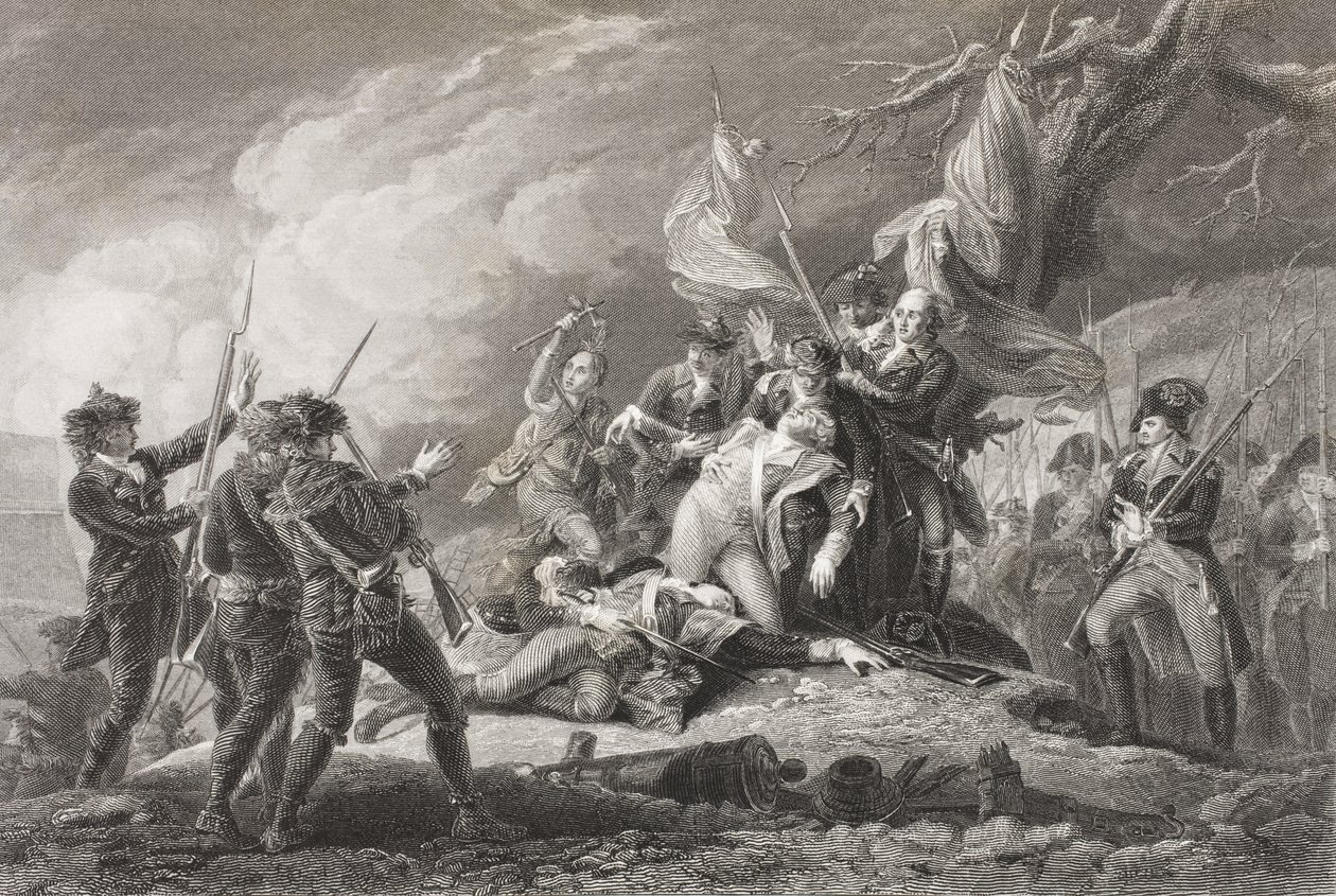 Dood van Generaal Montgomery bij de Slag om Quebec, 1775, uit 