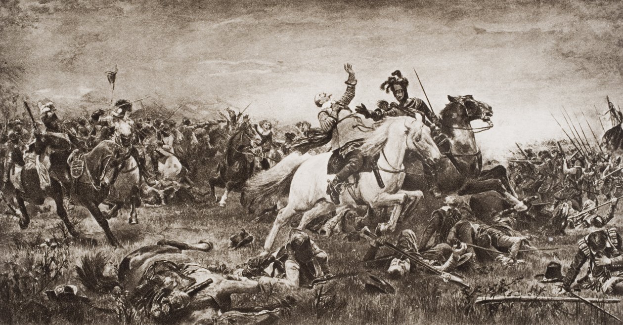 Dood van Gustavus Adolphus, illustratie uit 