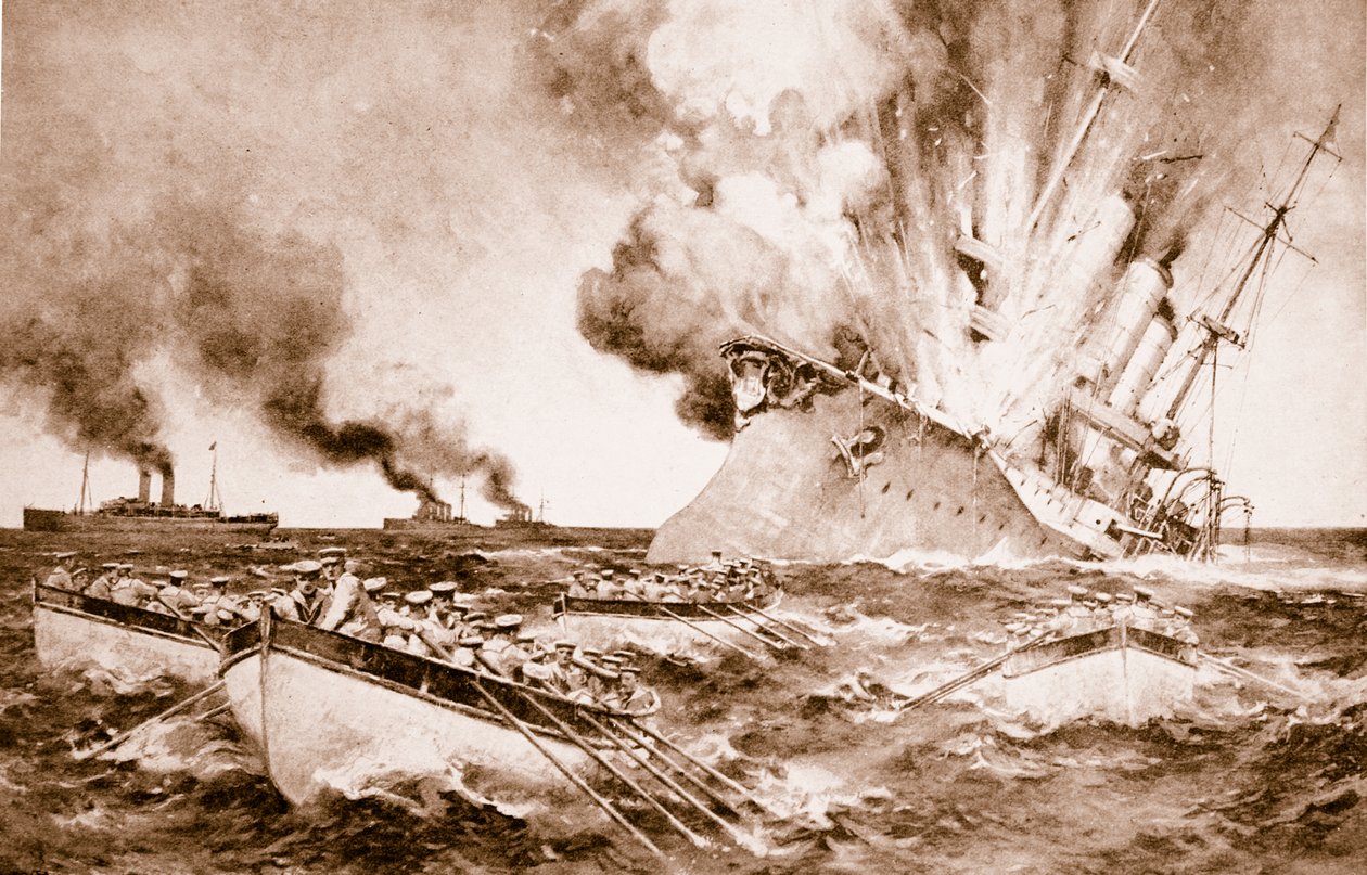 Vernietiging van de Dresden bij Fernandez op 14 maart 1915 door English School