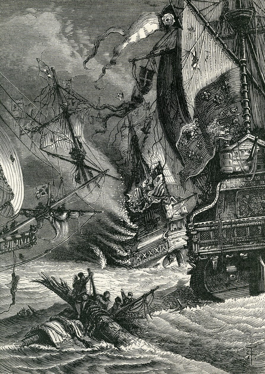 Vernietiging van de Spaanse Armada, 1865 door English School