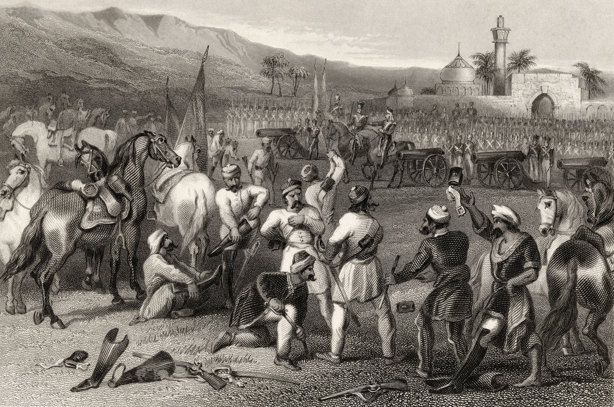 Ontwapening van de 11e Ongeregelde Cavalerie in Berhampore in 1857, uit 