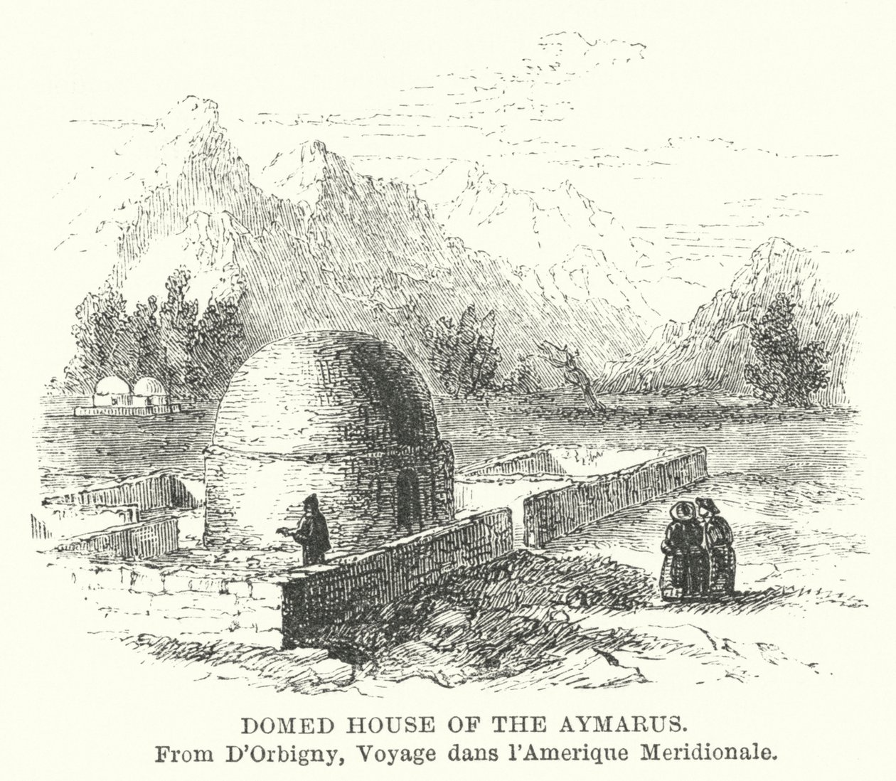 Koepelhuis van de Aymarus (gravure) door English School