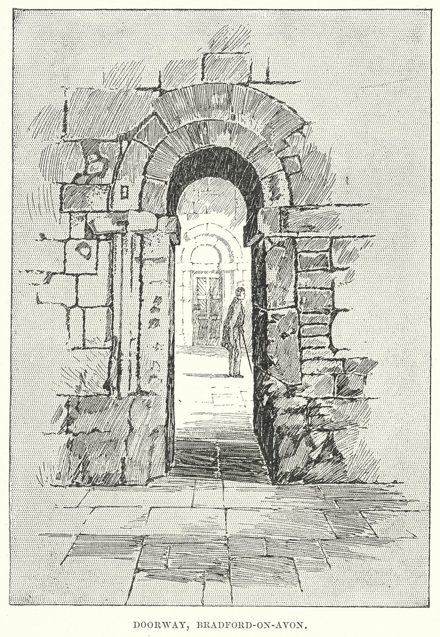 Deuropening, Bradford-on-Avon (gravure) door English School
