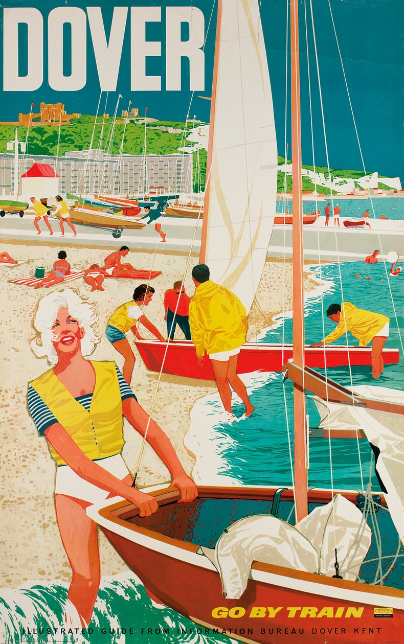 Dover, poster met reclame voor Britse Spoorwegen door English School