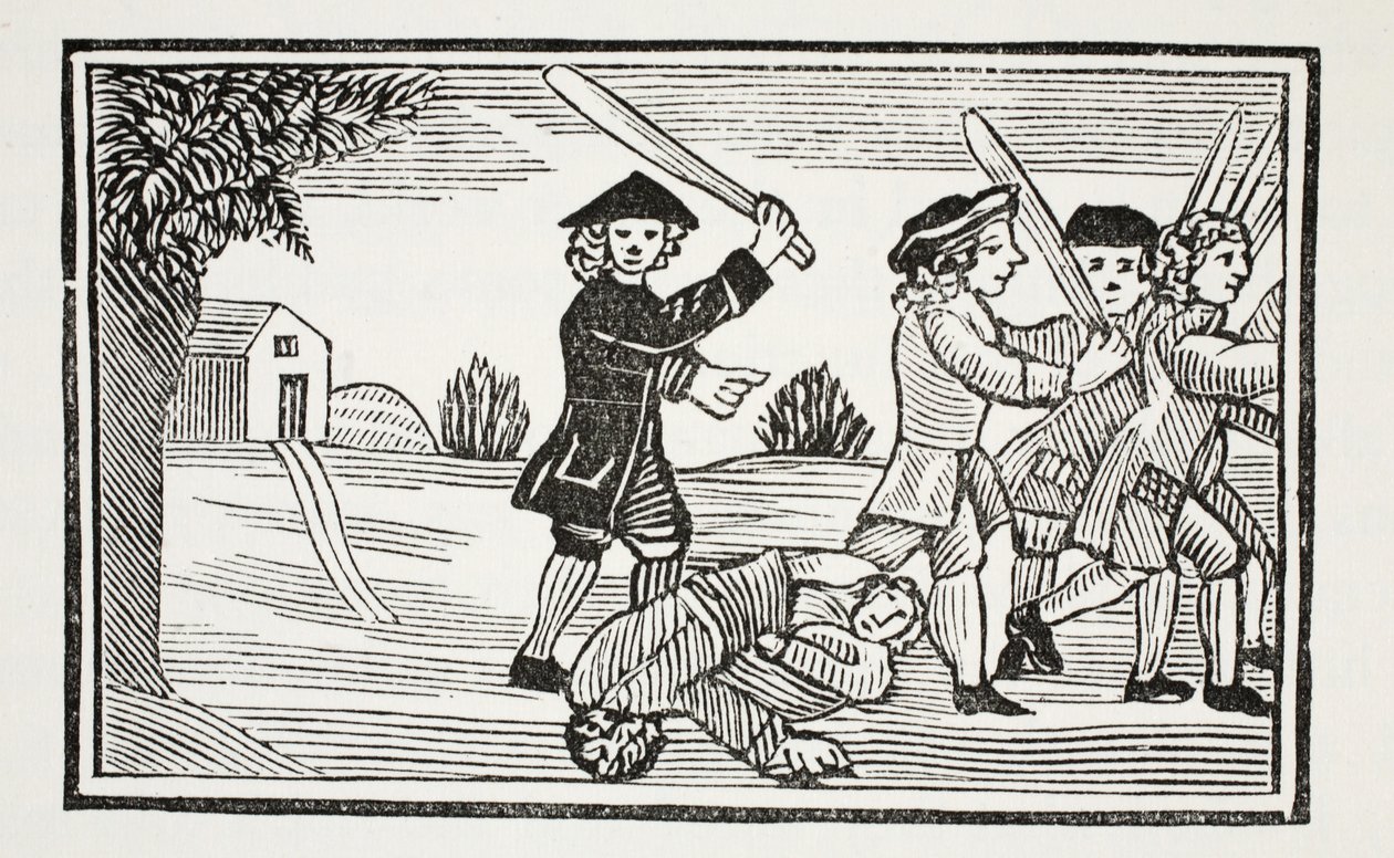 Dr. Faustus truc op twintig studenten, illustratie uit Chap-books of the Eighteenth Century door John Ashton, gepubliceerd 1882 door English School