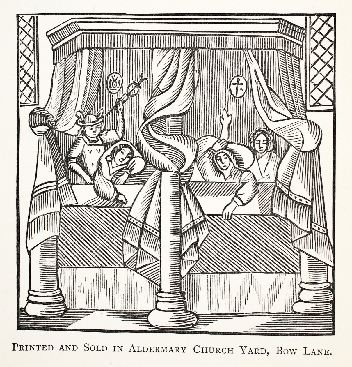 Dromen en Moedervlekken, illustratie uit Chap-books of the Eighteenth Century door John Ashton, gepubliceerd 1882 door English School