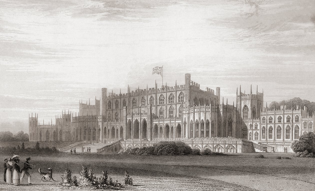 Eaton Hall, Cheshire, Engeland begin 19e eeuw. Uit Churton