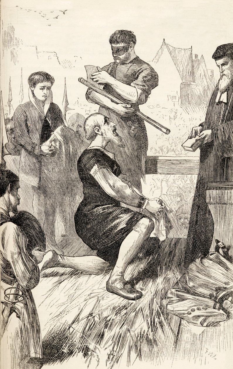 Edward Seymour op het schavot in afwachting van zijn executie, c.1865 door English School