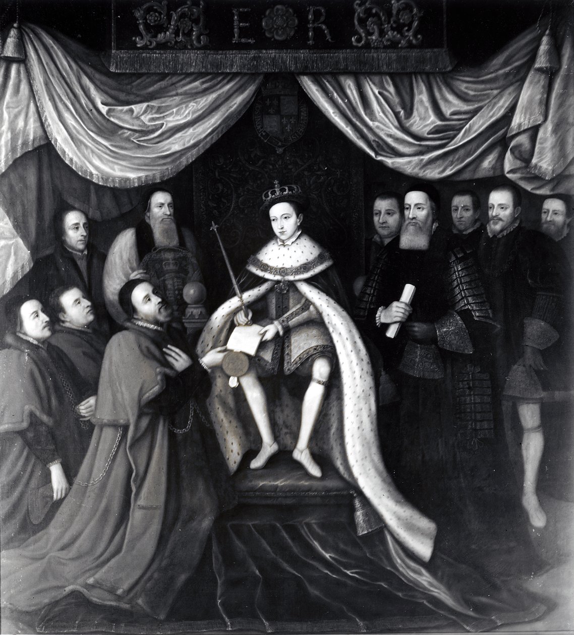Edward VI (1537-53) verleent het charter aan Bridewell en Bethlehem Hospitalen in 1553 door English School