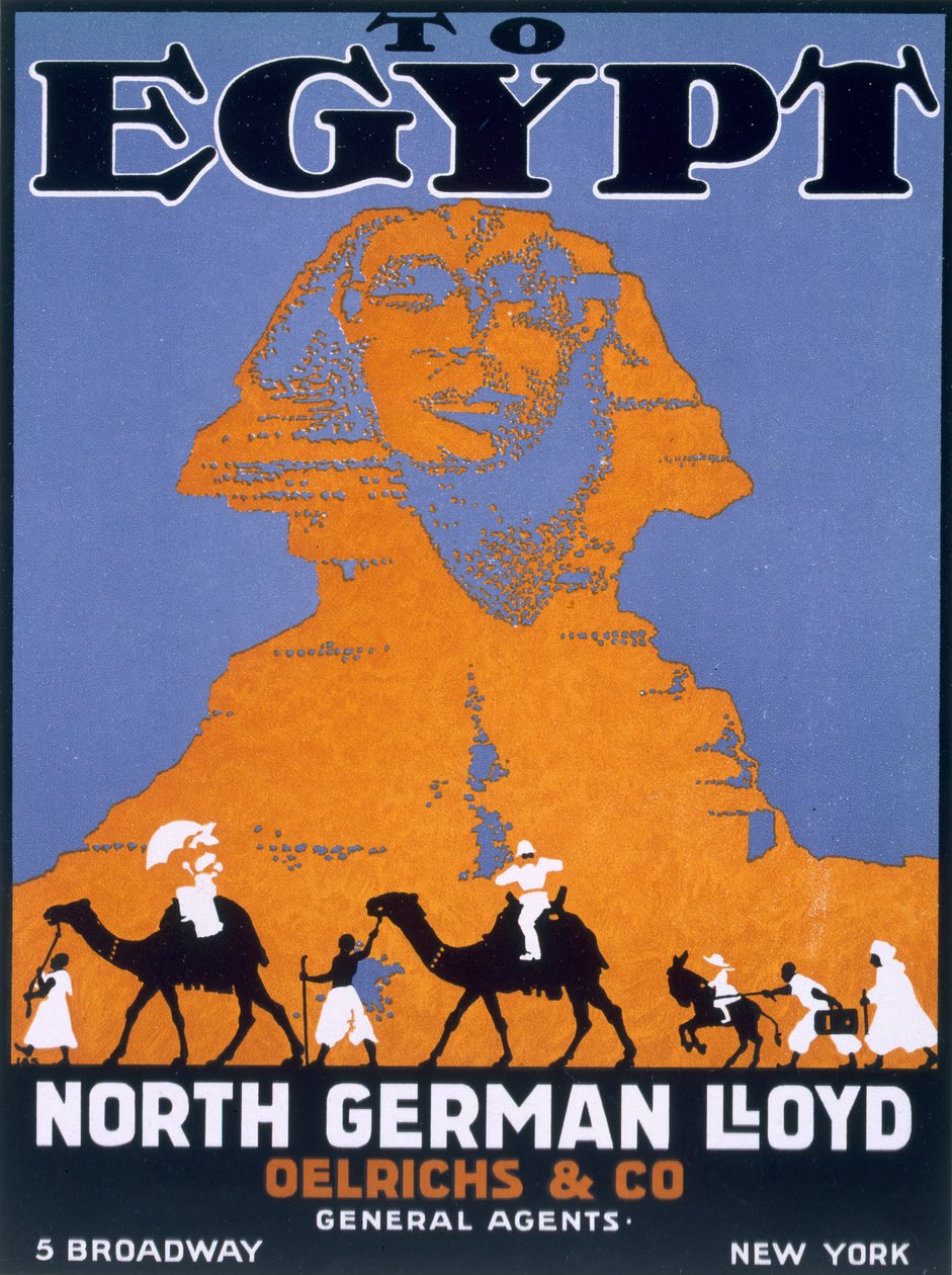 Egypte, poster ter promotie van Norddeutscher Lloyd door English School