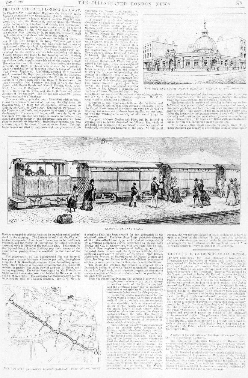 Elektrische tram, 1890 door English School