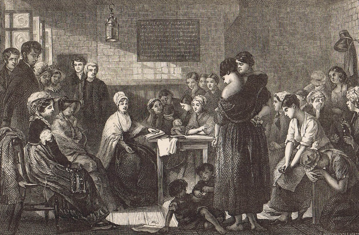Elizabeth Fry (1780-1845) (engraving) door English School