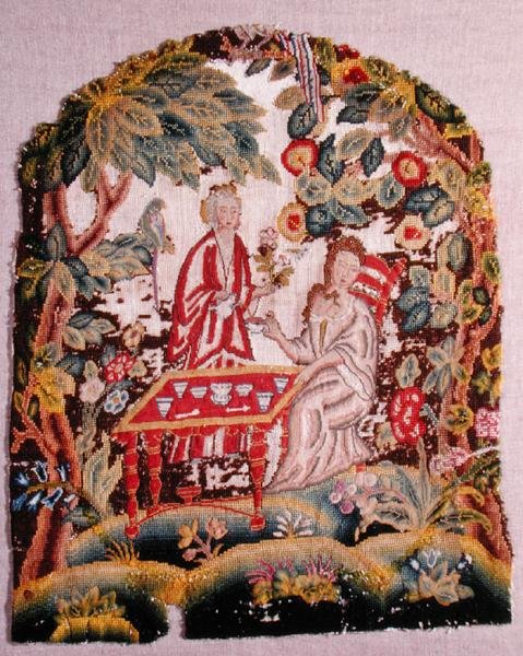 Geborduurde stoel, c.1700 door English School