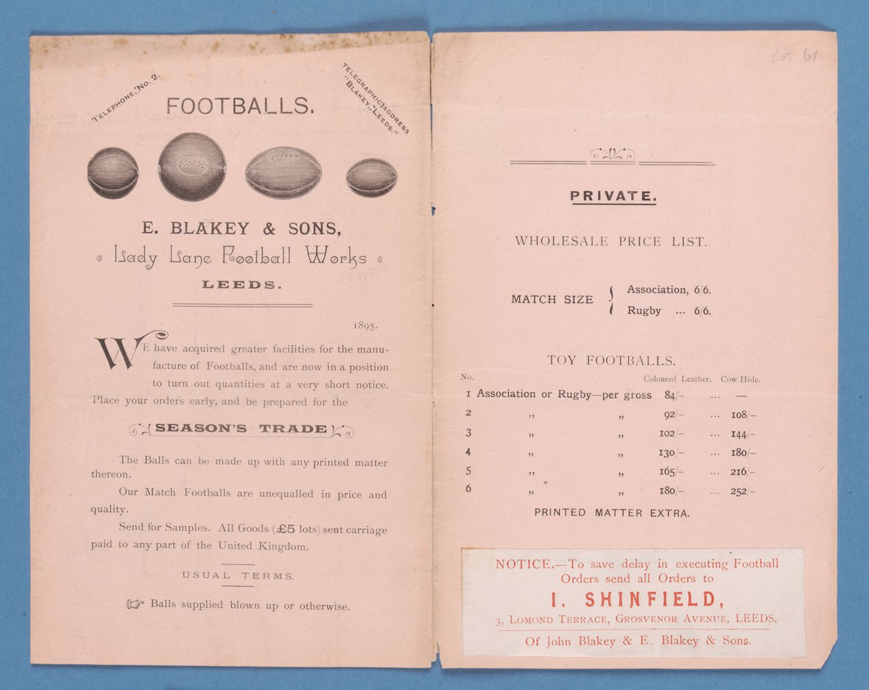 Uitrustingscatalogus geproduceerd door E. Blakey & Sons, 1895 door English School