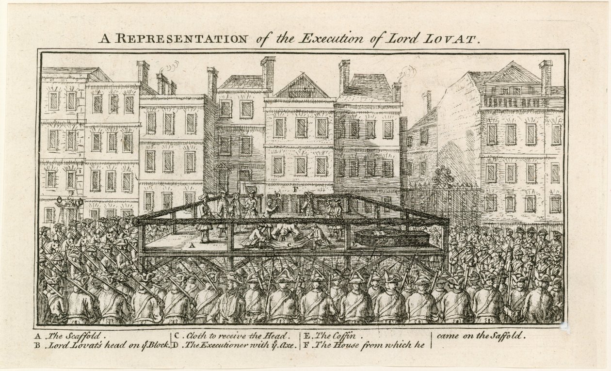 Executie van Lord Lovat (gravure) door English School