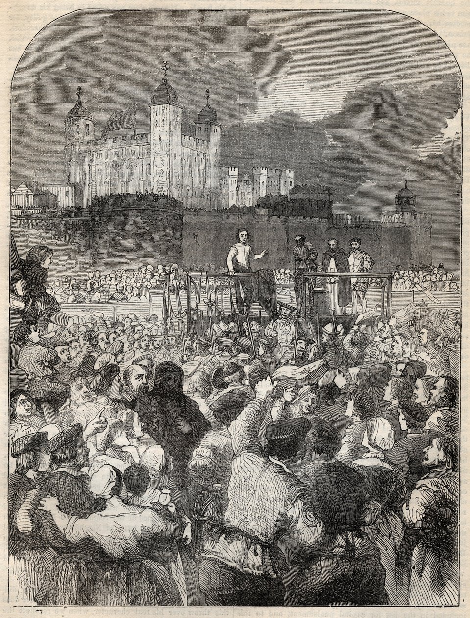 Executie van de Hertog van Northumberland op Tower Hill - 1553 (John Dudley) door English School