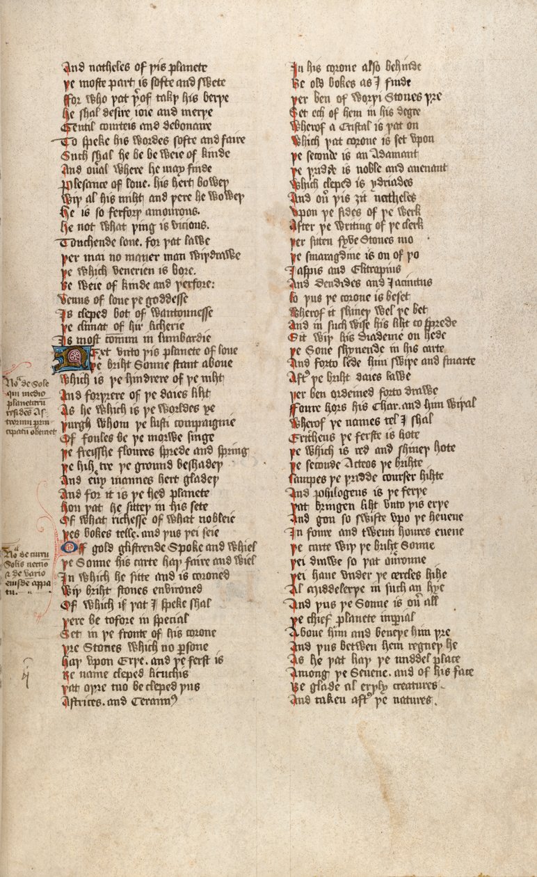 F151r uit Ms New Coll 266, De confessio amantis door John Gower door English School