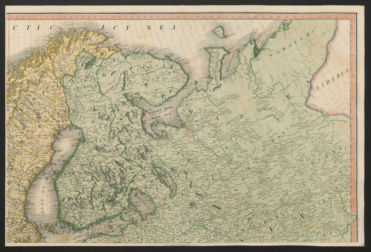Finland en Rusland, uit Europa, beschrijvend alle veranderingen van Gebied, samen met hun afwijkingen in de grenslijnen van de verschillende Rijken en Staten, overeengekomen en bevestigd door het definitieve verdrag van Parijs, 20 november 1815, gepublicee door English School