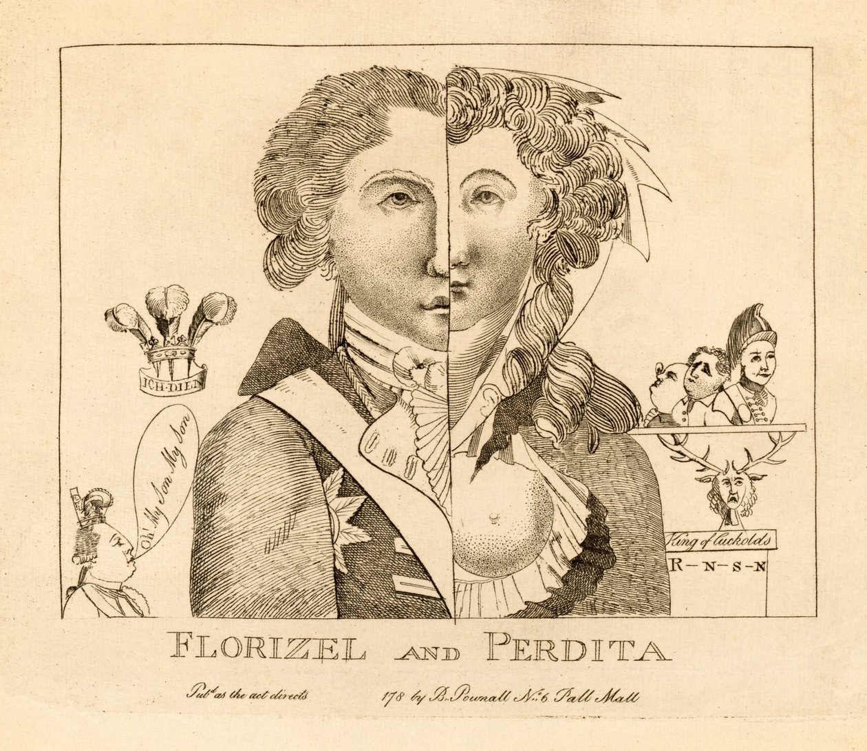 Florizel en Perdita, uitgegeven ca. 1783 door English School