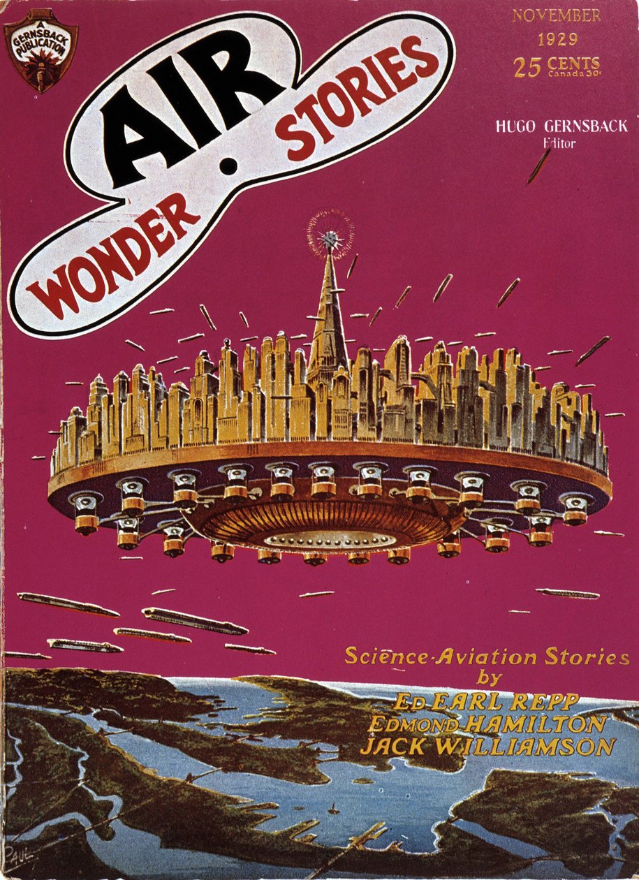 Vliegende schotel - in "Air Wonder Stories", nov 1929 door English School