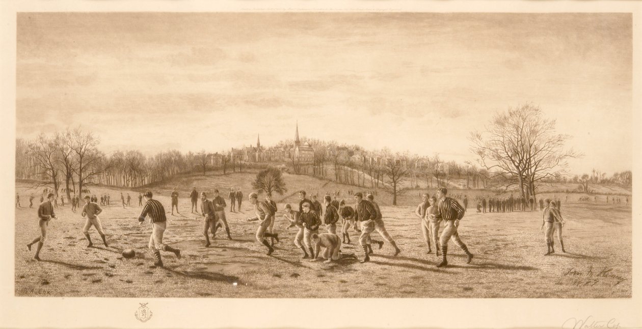 Voetbal op Harrow School, 1887 door English School