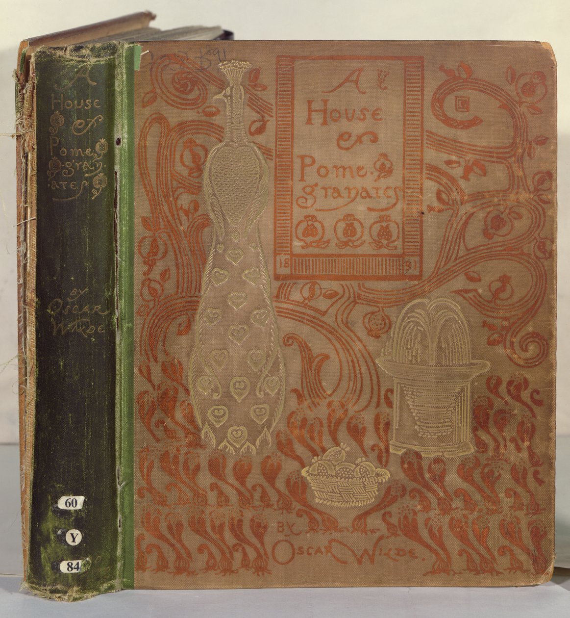 Vooromslag van A House of Pomegranates door Oscar Wilde (gedrukt textiel) door English School