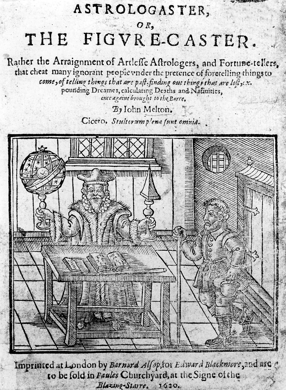 Frontispice van Astrologaster, of de Figuur-Caster door John Melton, gepubliceerd in 1620 door English School