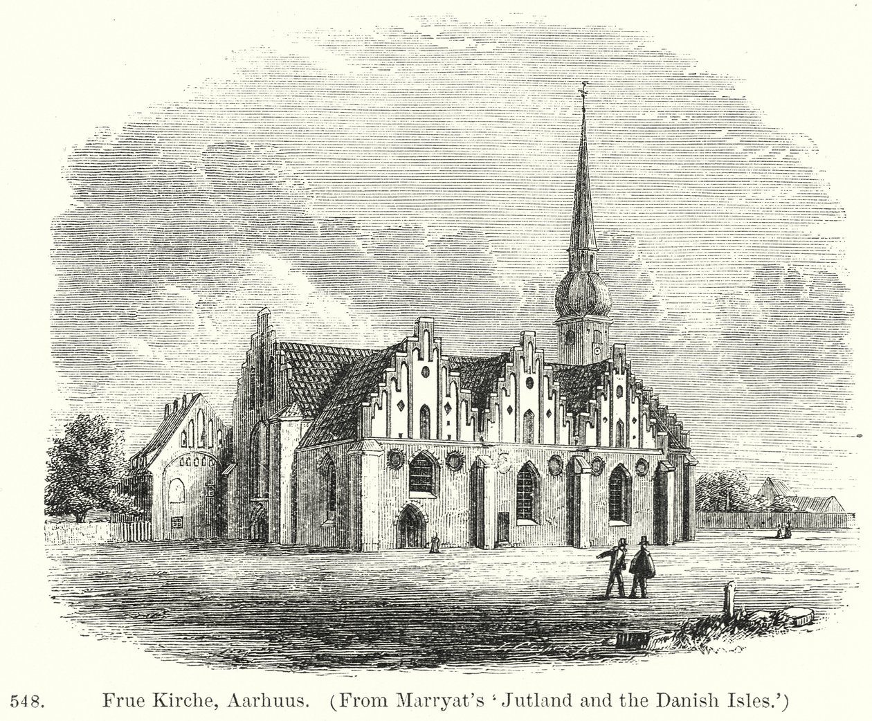 Frue Kirche, Aarhuus (gravure) door English School