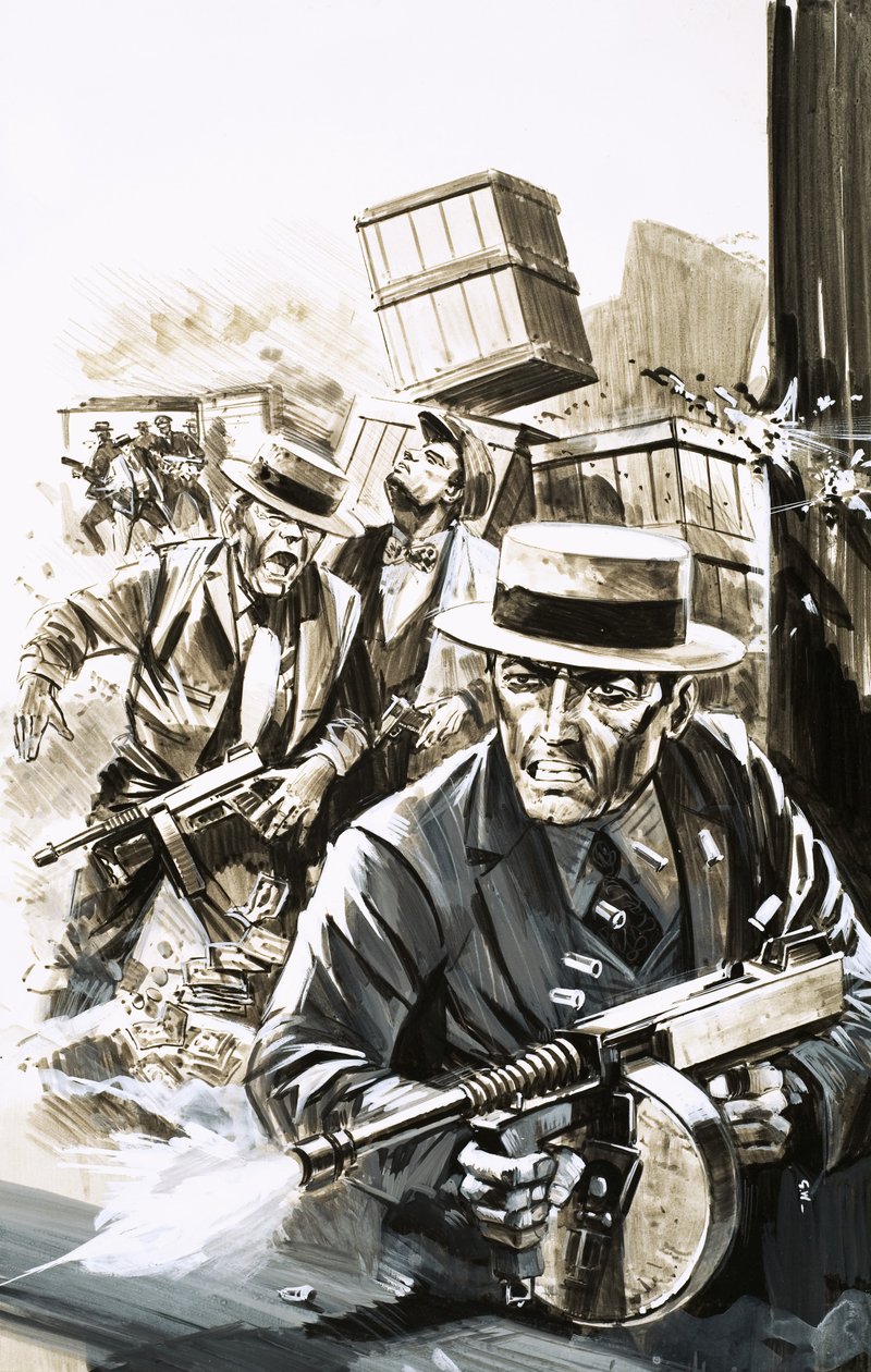 Gangsters vechten het uit met de FBI (of G-Men) door English School