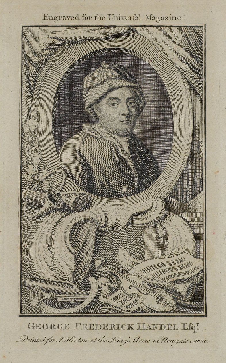 George Frideric Handel, gegraveerd voor het Universal Magazine, ca. 1760 door English School