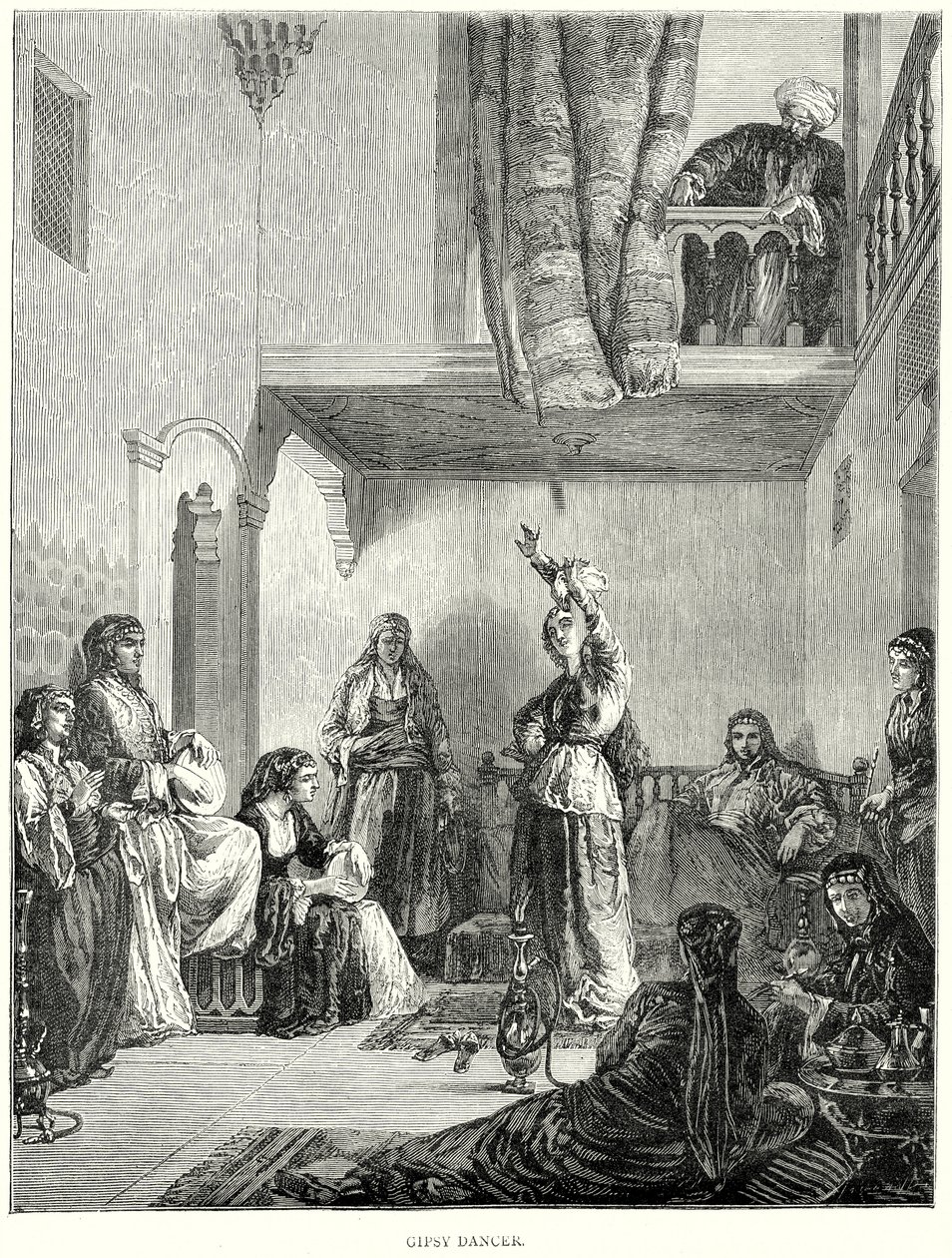 Zigeunerdanser (gravure) door English School