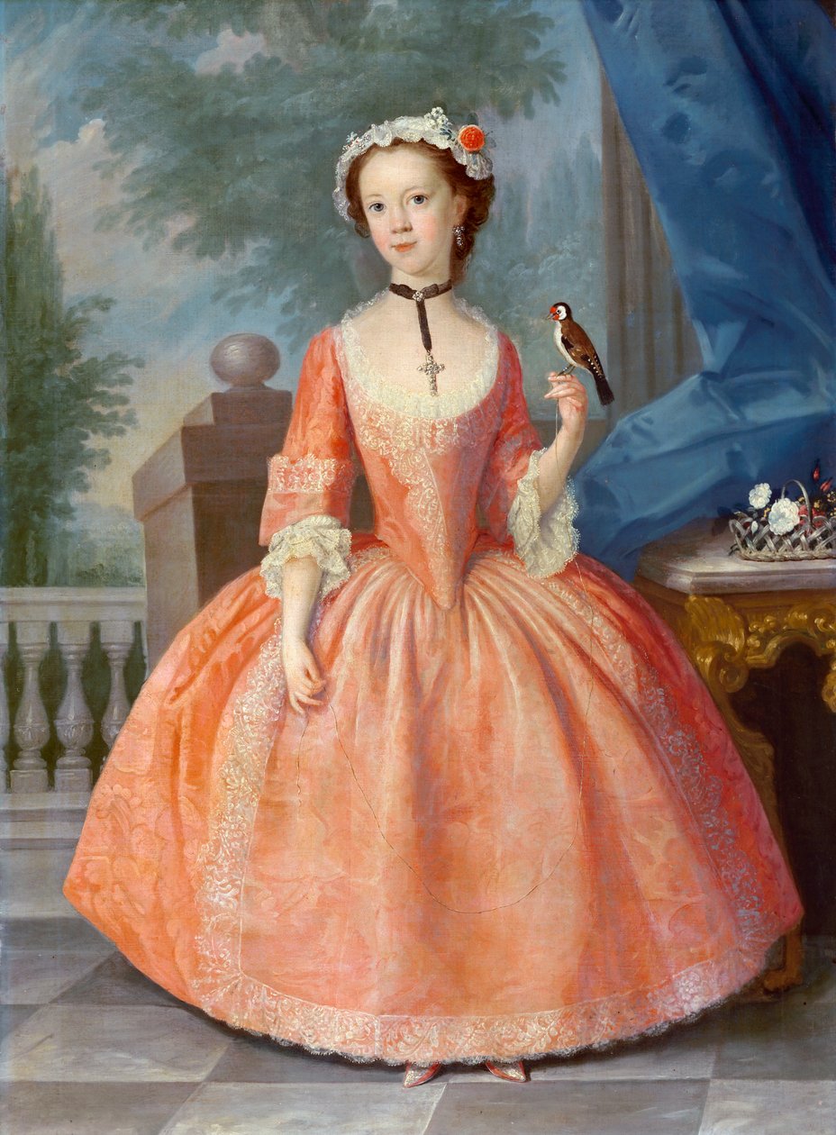 Meisje in roze, ca. 1740s door English School