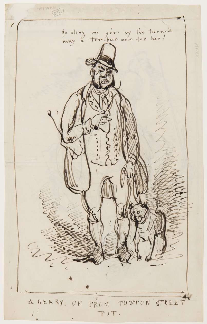 Ga weg, ik heb een briefje van tien pond voor haar afgewezen! Een Leary uit Tufton Street Pit, ca. 1825 door English School