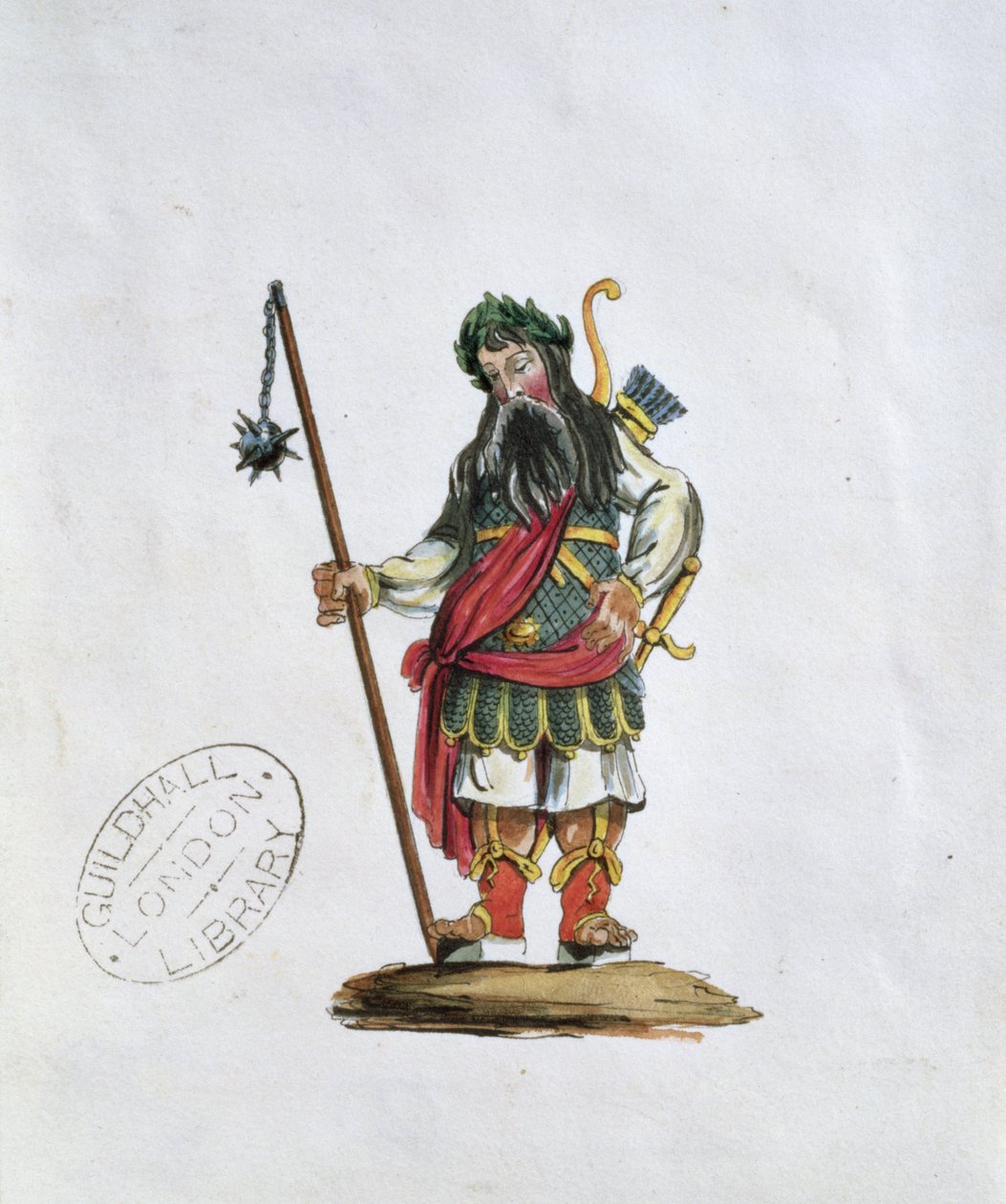 Gog, illustratie van een van de Guildhall-standbeelden van de legendarische reuzen door English School
