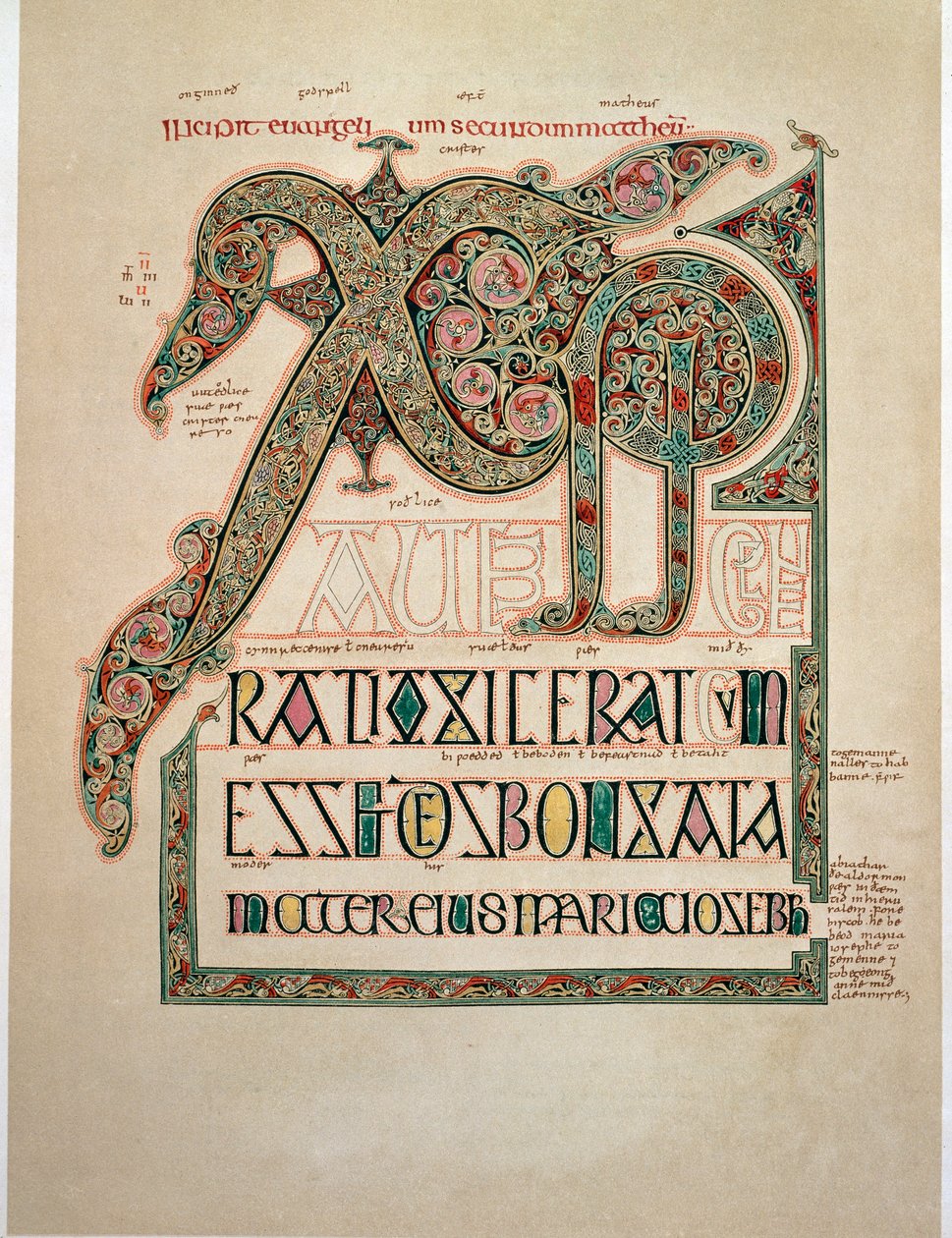 Evangelie volgens Matteüs, pagina van de tweede Incipit door English School