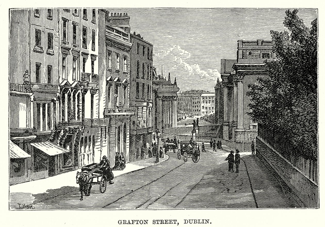 Grafton Street, Dublin (gravure) door English School