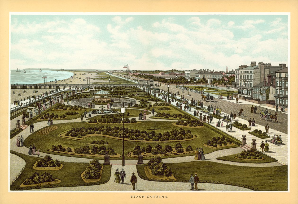 Great Yarmouth: Beach Gardens (kleurenlitho) door English School