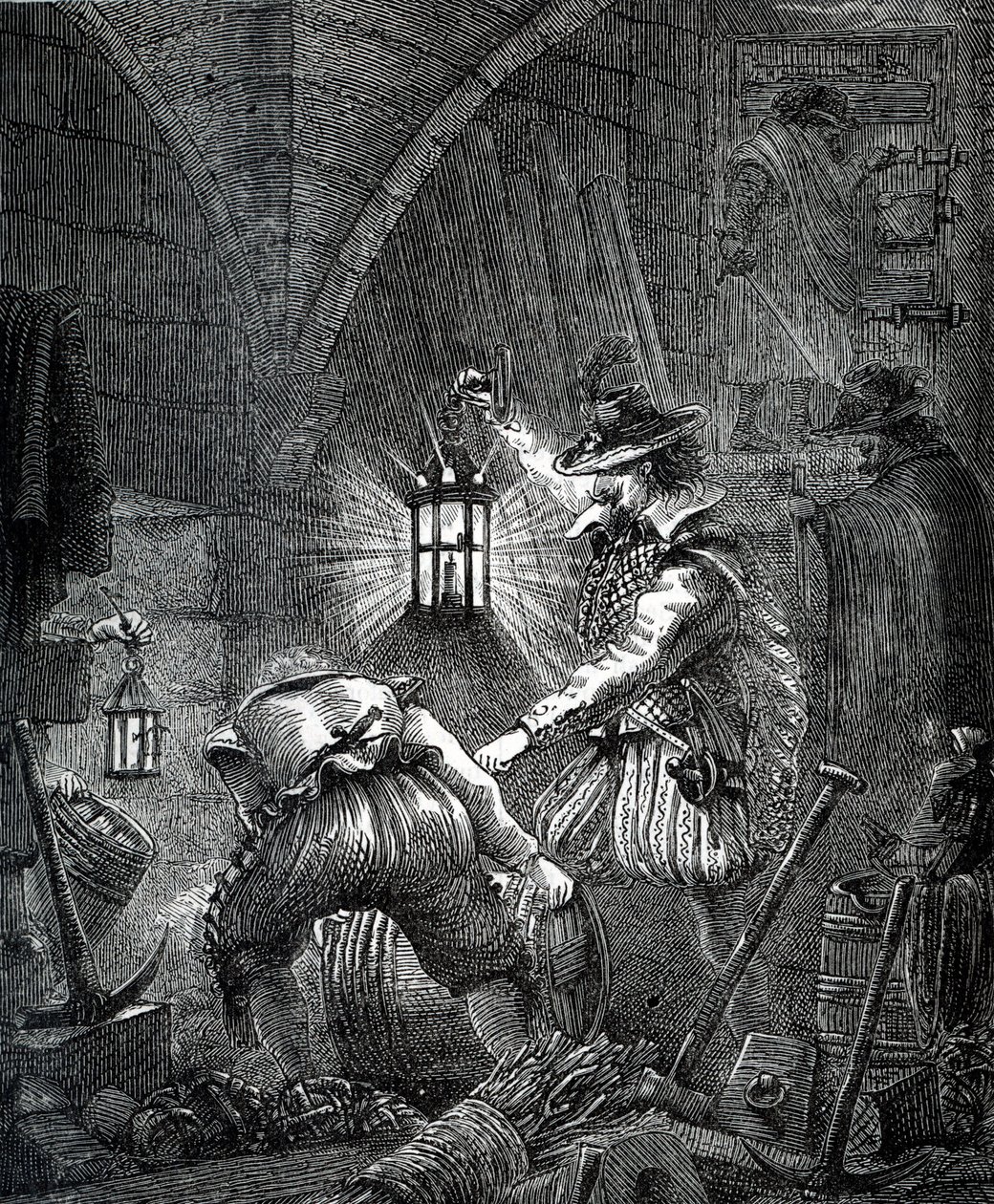 Buskruitverraad: Samenzwering van katholieken (gravure) door English School